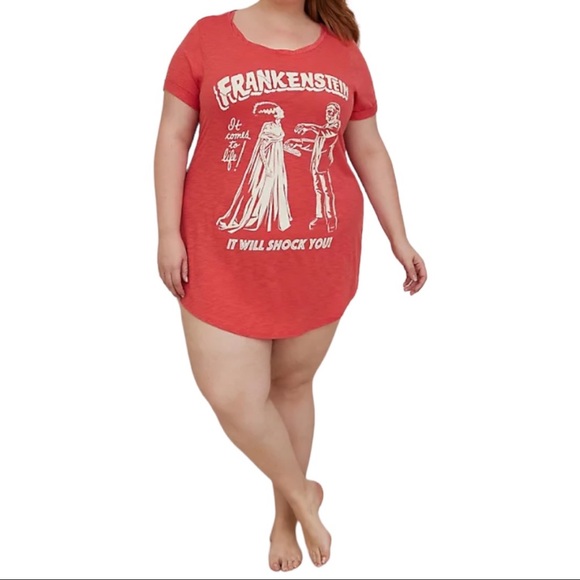 Torrid Universal Monsters sleep shirt nightie Frankenstein sz 3 - Picture 4 of 5